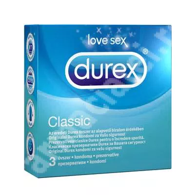 Prezervative Classic, 3 bucati, Durex