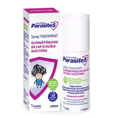 Santaderm Parasites spray tratament împotriva păduchilor, 100 ml, Viva Pharma