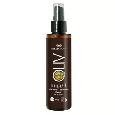 Ulei pentru plajă OLIV SPF6 cu ulei de morcov, ulei de măsline şi vitamina E, 150 ml, Cosmetic Plant