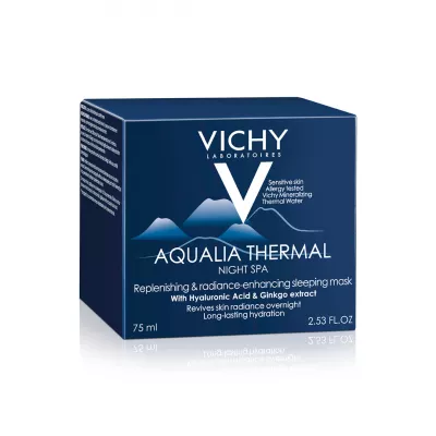 Vichy Aqualia thermal spa de noapte, Gel-cremă hrănitor cu efect anti-oboseală, 75ml