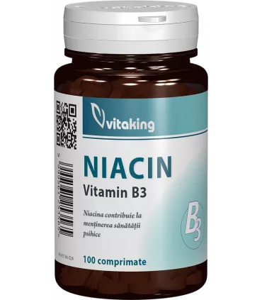 Vitamina B3 (niacina), 100 mg,  100 comprimate, Vitaking
