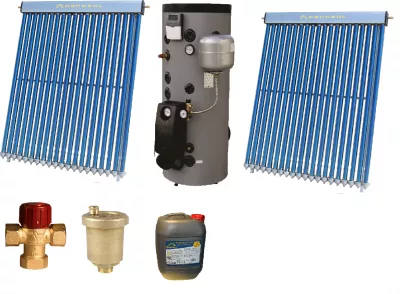 Pachet panou solar cu boiler monovalent 300l pentru 6 persoane, 2 X 20 tuburi -  solutia confort