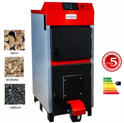 Cazan cu control electronic, functionare pe combustibil solid ECOWOOD PLUS 60 kw