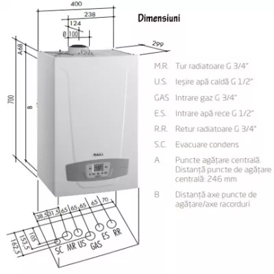 Centrala termica in condensare Baxi Duo-Tec Compact E 28