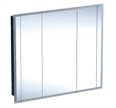 Dulap cu oglinda si iluminare Geberit One 115 x 100 x 16 cm, cu 3 usi, aluminiu lustruit