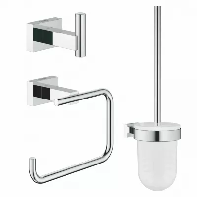 Set accesorii baie Grohe Essentials Cube 3 piese, crom