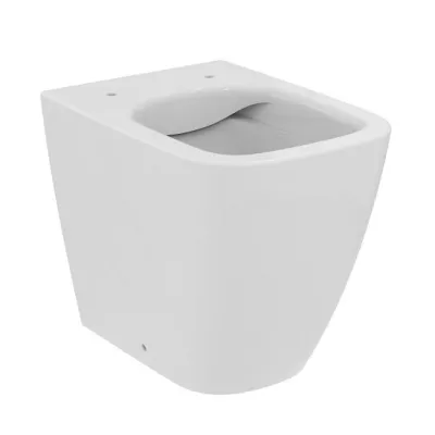 Vas wc pe pardoseala Ideal Standard i.Life S Rimless+, 48x35.5 cm pentru rezervor ingropat, proiectie scurta si prinderi ascunse, alb