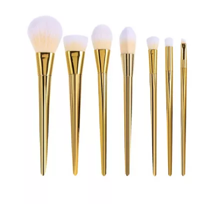 Set pensule makeup Lila Rossa, cu maner auriu, 7 buc