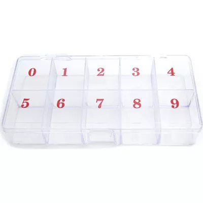 Cutie din plastic, numerotata, pentru nail art. P124