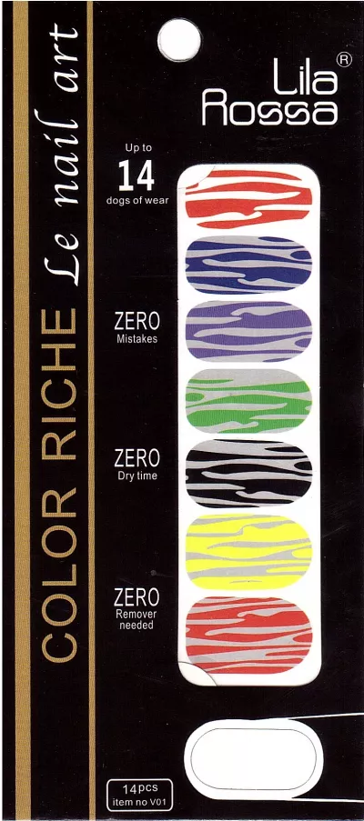 Sticker pentru unghii nail art, Lila Rossa, 14 in 1, nr 22
