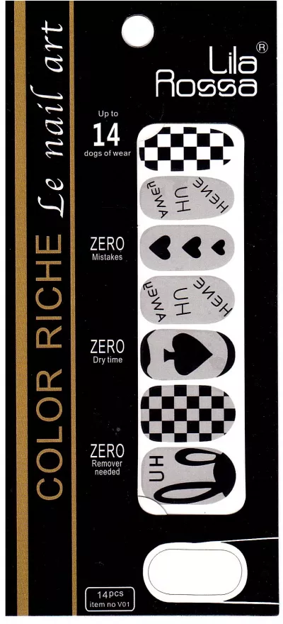 Sticker pentru unghii nail art, Lila Rossa, 14 in 1, nr 17