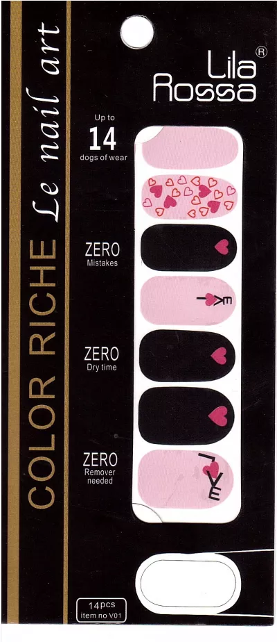 Sticker pentru unghii nail art, Lila Rossa, 14 in 1, nr 2