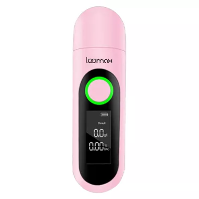 Alcool tester, etilotest, Loomax, afisaj digital, roz