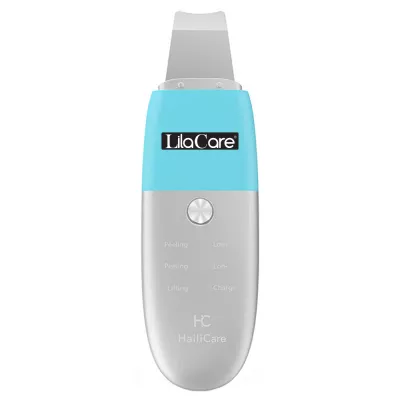 Aparat de curatare faciala cu ultrasunete Lila Care, ultrasonic, indepartarea punctelor negre, lifting si tonifiere, anti imbatranire, absorbtie nutrienti, gri-turcoaz