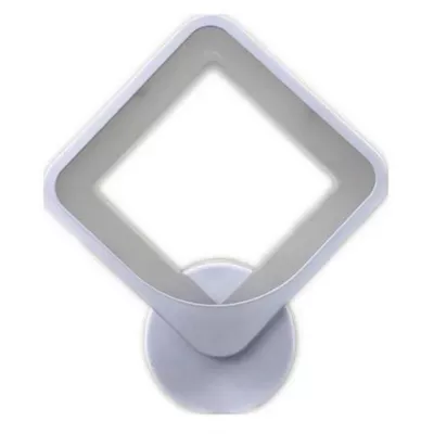 Aplica LED, 12 W, patrata, alba