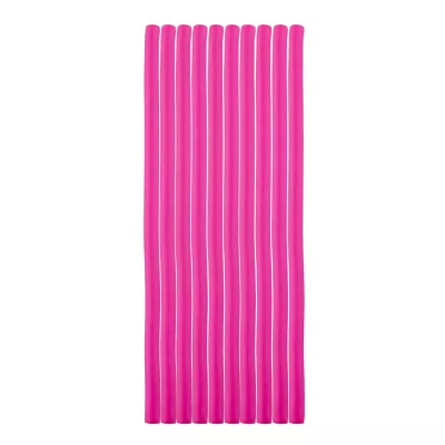Bigudiuri flexibile, ondulare par, set de 10 bucati, roz