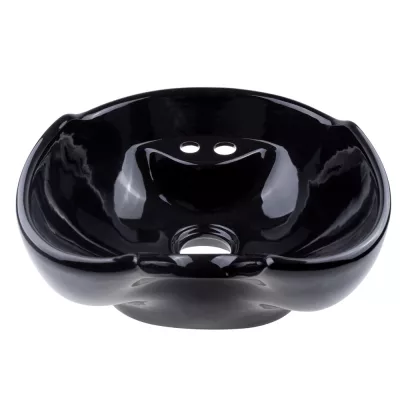 Chiuveta scafa coafor din ceramica, negru, adancime 22 cm