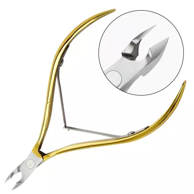 Cleste profesional pentru unghii si cuticule, Zenail, auriu