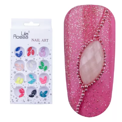Decoratiuni pentru unghii, Lila Rossa, pietre tip romb multicolore