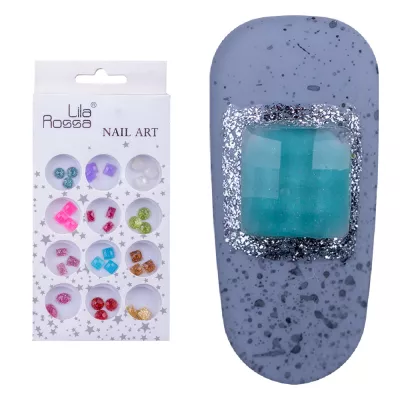 Decoratiuni pentru unghii, Lila Rossa, mix de pietre cu sclipici