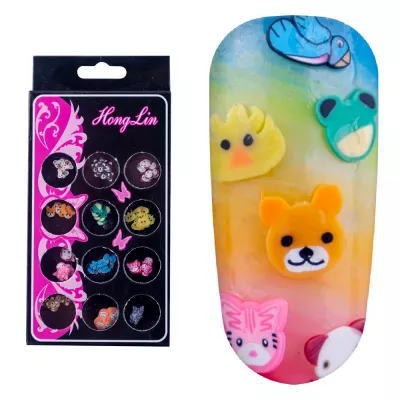 Decoratiuni unghii, Lila Rossa, animale, multicolore