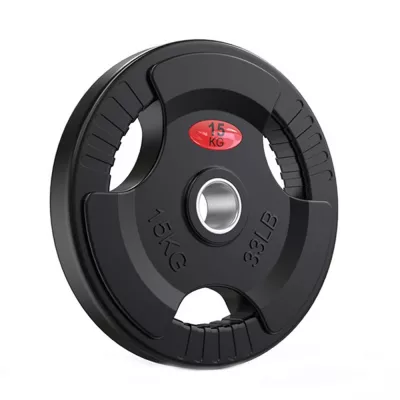 Disc Karemi de 15 kg, pentru bara cu diametru 50 mm, din cauciuc, negru