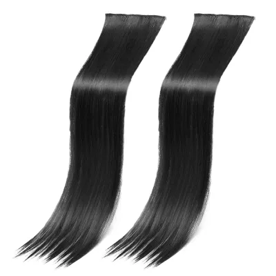 Set doua extensii clip-on cu doua clipsuri, brunet inchis, 60 cm