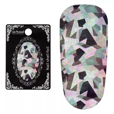 Folie decor unghii, Lila Rossa, cu adeziv, holografica, 050