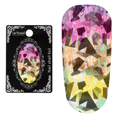 Folie decor unghii, Lila Rossa, cu adeziv, holografica, 059