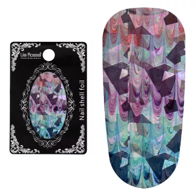 Folie decor unghii, Lila Rossa, cu adeziv, holografica, 060