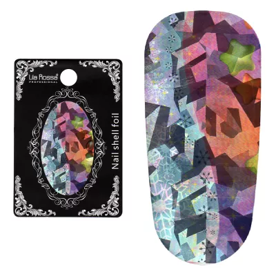 Folie decor unghii, Lila Rossa, cu adeziv, holografica, 126