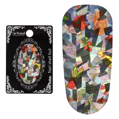 Folie decor unghii, Lila Rossa, cu adeziv, holografica, 127