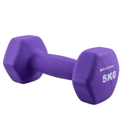 Gantera fitness Karemi, tip hexagon, de 5 kg, mov