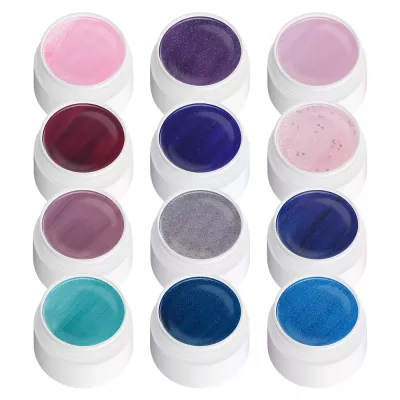 Set geluri color sclipici, Lila Rossa, 12 buc x 5 ml