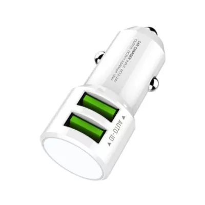 Incarcator Auto 2 x USB cu Cablu micro USB 3.0, 18W, alb