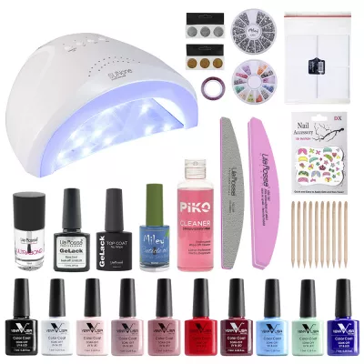 Kit Oja semipermanenta Venalisa, Best Seller, 10 oje Venalisa, lampa Sunone, accesorii