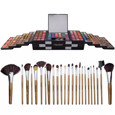 Kit makeup miss rose I'm A Diva trusa cu 148 farduri si set 24 pensule