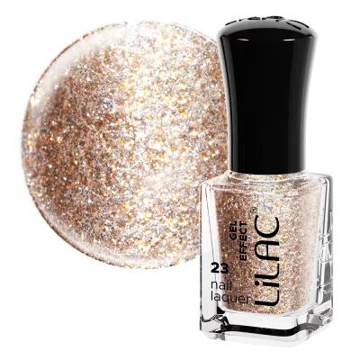 Lac de unghii Lilac, Gel Effect, 6 g, Gold Champagne