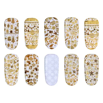 Set folii de transfer Lila Rossa, Gold Christmas Collection, 10 buc