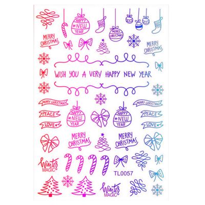 Sticker nail art Lila Rossa, pentru Craciun, Revelion si iarna, 14.5 x 9.1 cm, tl0057