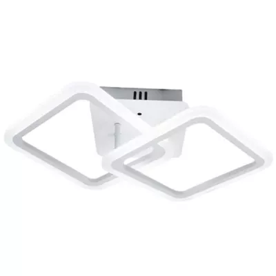 Lustra LED cu telecomanda, 60 W, alba, intensitate reglabila, lumina rece, calda, neutra