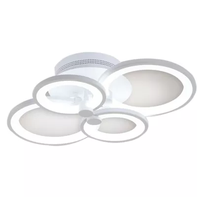 Lustra LED cu telecomanda, alba, 72 W, lumina rece, calda, neutra