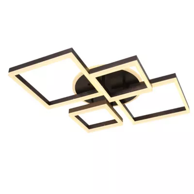 Lustra LED cu telecomanda, 240 W, maro, intensitate reglabila, lumina rece, calda, neutra