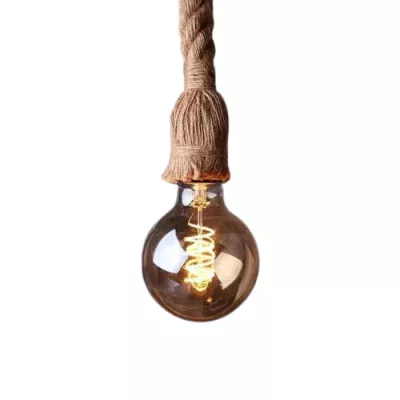 Lustra suspendata vintage din sfoara, 1 soclu, E27, max 40 W