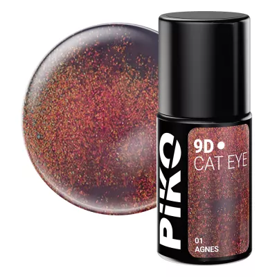 Oja semipermanenta Piko, 9D Cat Eye, 7 g, 01 Agnes