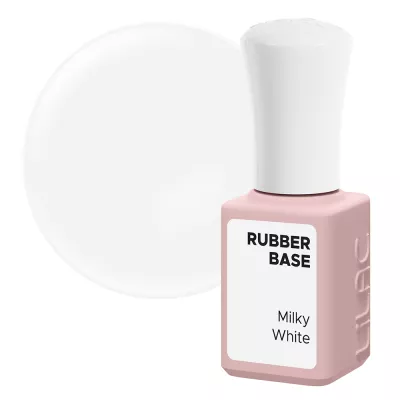 Oja semipermanenta Lilac Rubber Base, Milky White, 6 g