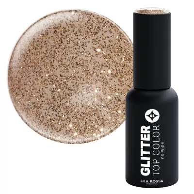Oja semipermanenta Lila Rossa, Glitter top color, Gold, 7 ml