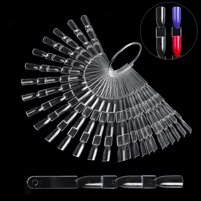 Paletar expunere culori, tipsuri unghii false 50 culori, Transparent