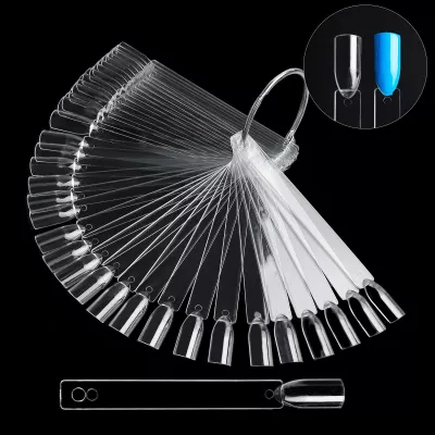 Paletar expunere culori, tipsuri unghii false 50 culori, Transparent