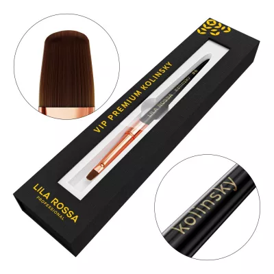 Pensula unghii Oval Gel Brush Lila Rossa VIP Premium Kolinsky #6